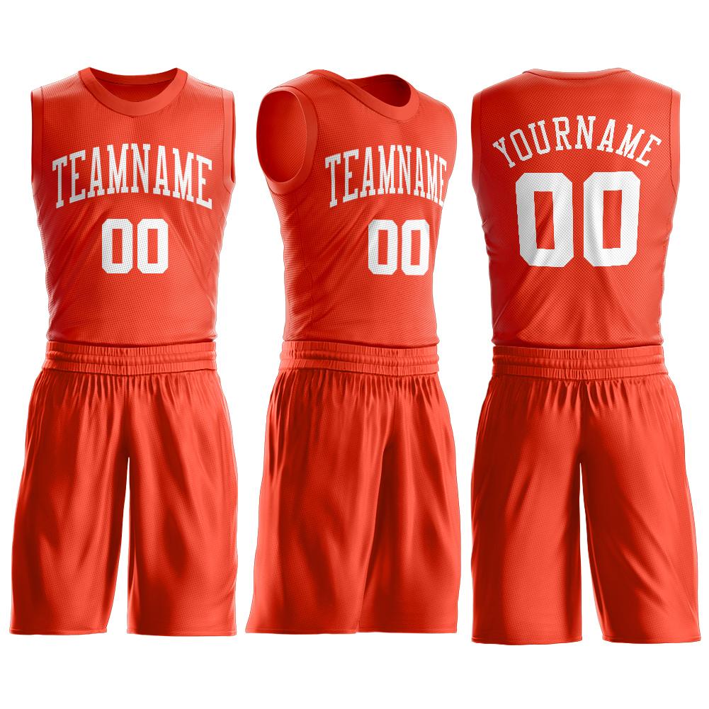 Custom Orange White Classic Sets Basketball Jersey