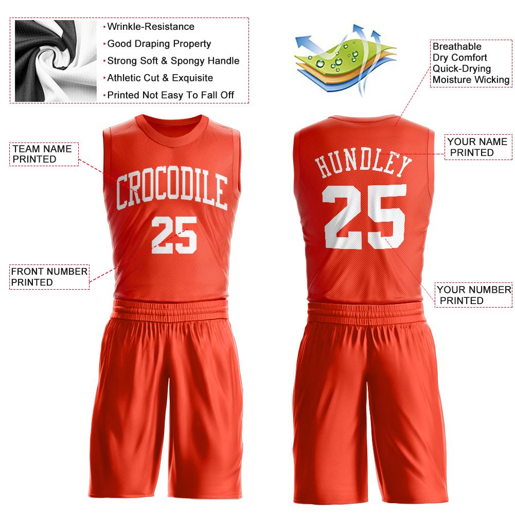 Custom Orange White Classic Sets Basketball Jersey