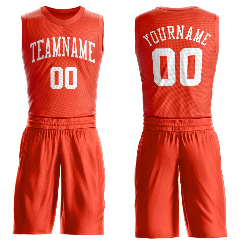 Custom Orange White Classic Sets Basketball Jersey