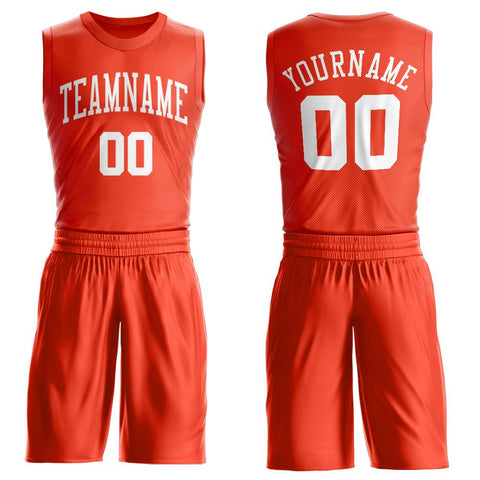 Custom Orange White Classic Sets Basketball Jersey