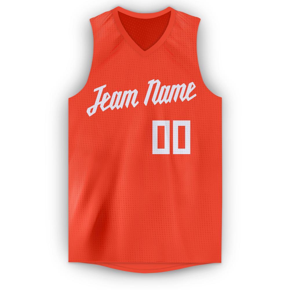 Maillot de basket-ball athlétique classique blanc Orange personnalisé