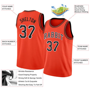 Custom Orange Black-White Classic Tops Men/Boy Basketball Jersey