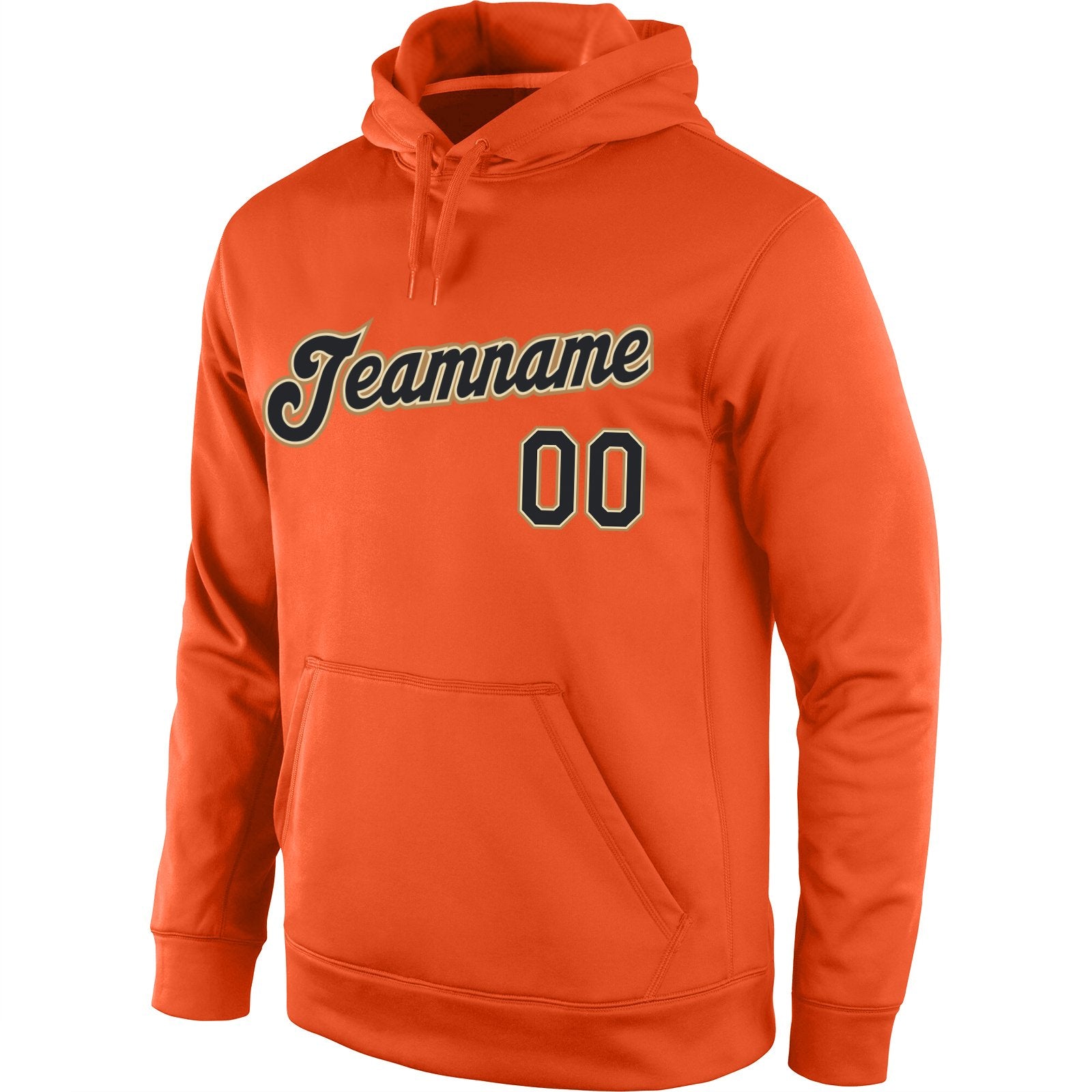 Custom Orange Black-Old Gold Classic Style Uniform Pullover Fashion Hoodie