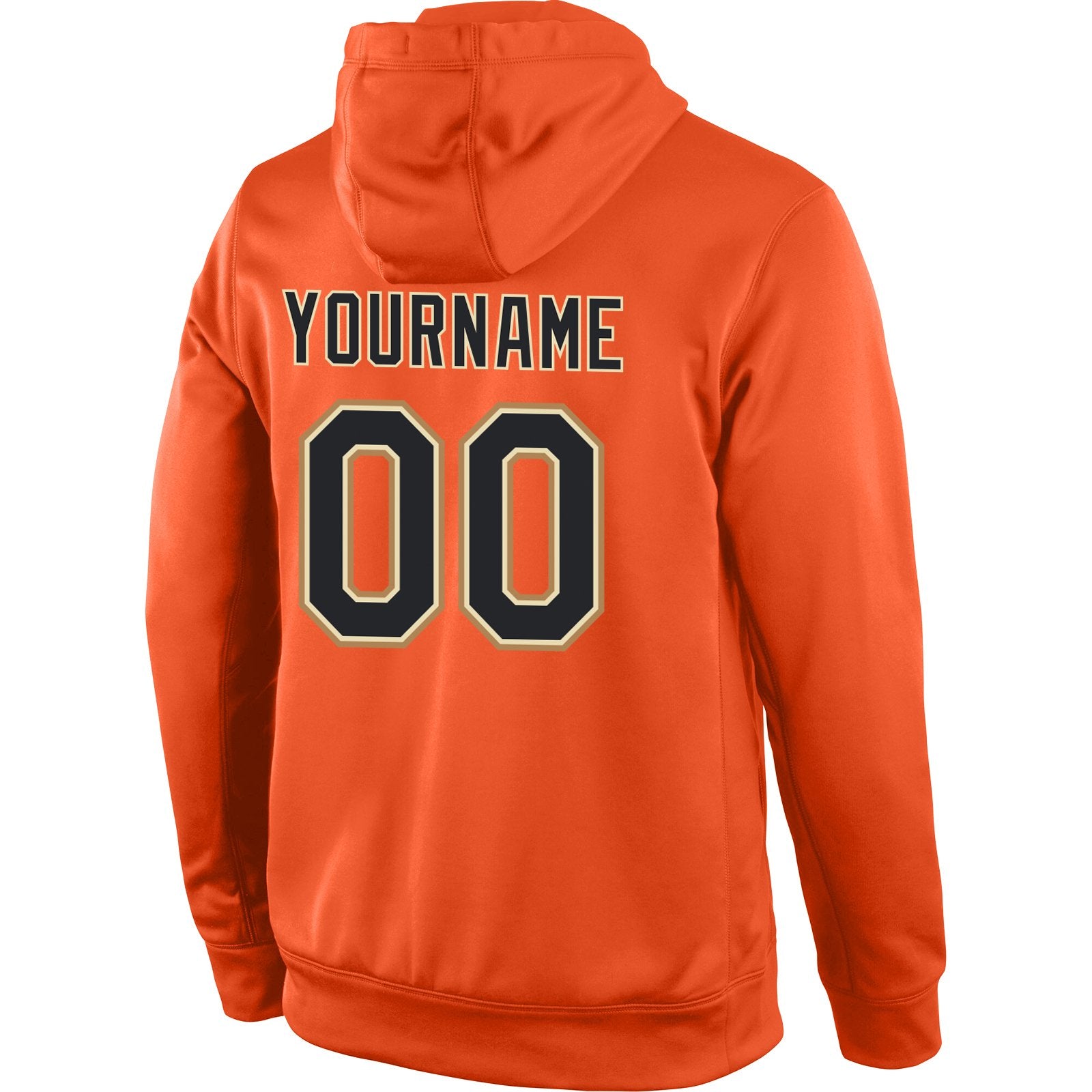 Custom Orange Black-Old Gold Classic Style Uniform Pullover Fashion Hoodie