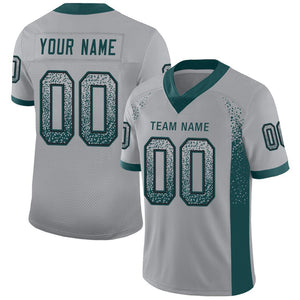 Custom Light Gray Midnight Green-Black Drift Fashion Mesh Authentic Football Jersey