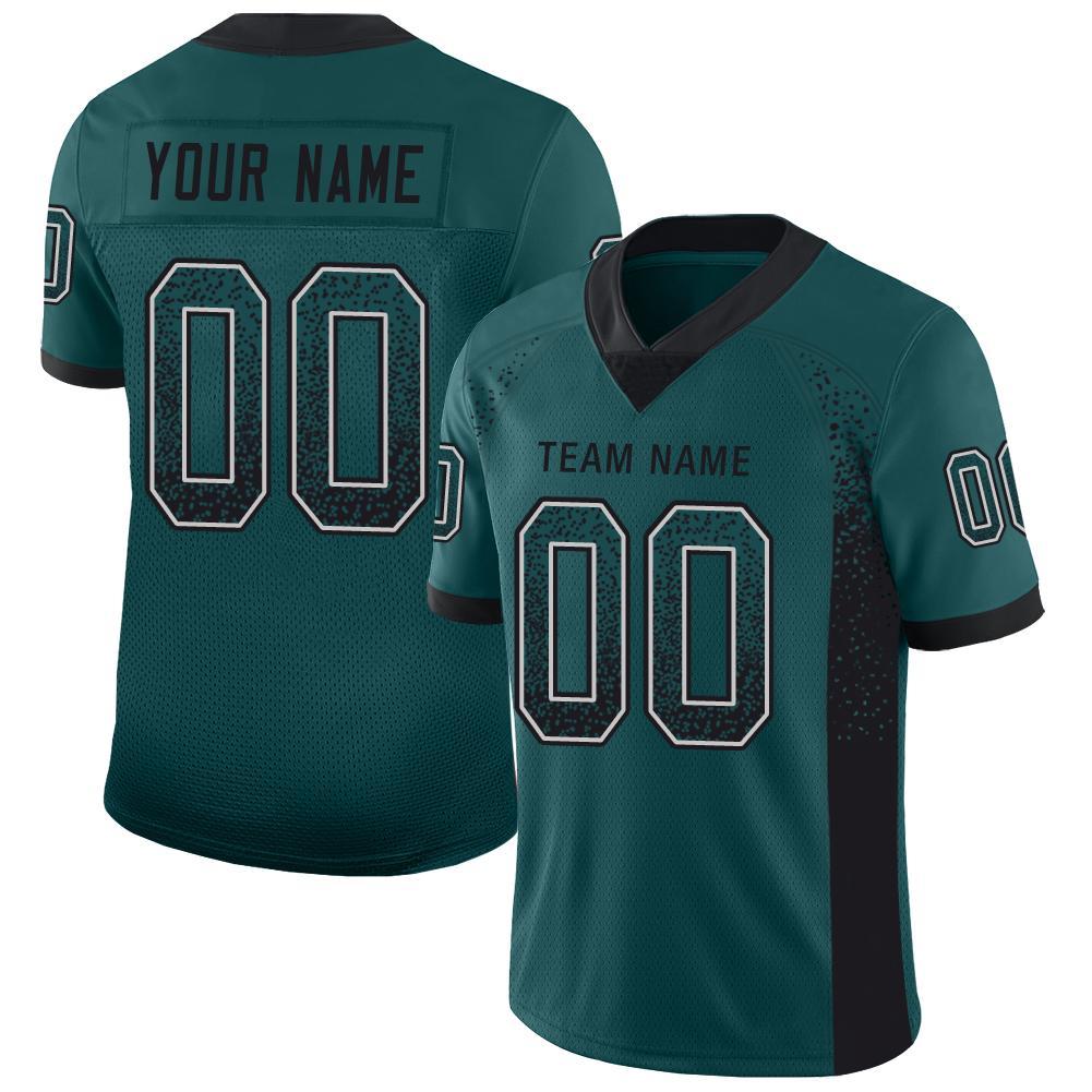 Custom Midnight Green Black-White Drift Fashion Mesh Authentic Football Jersey