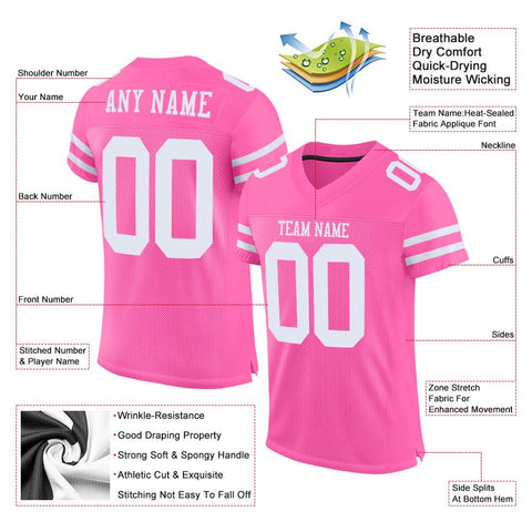 custom pink colour football jerseys