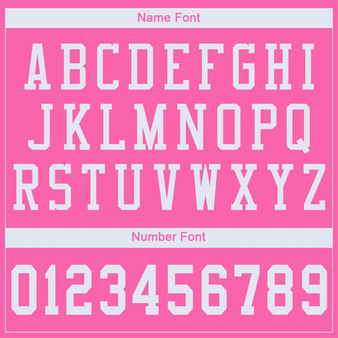 custom pink colour american football jerseys name and number font example