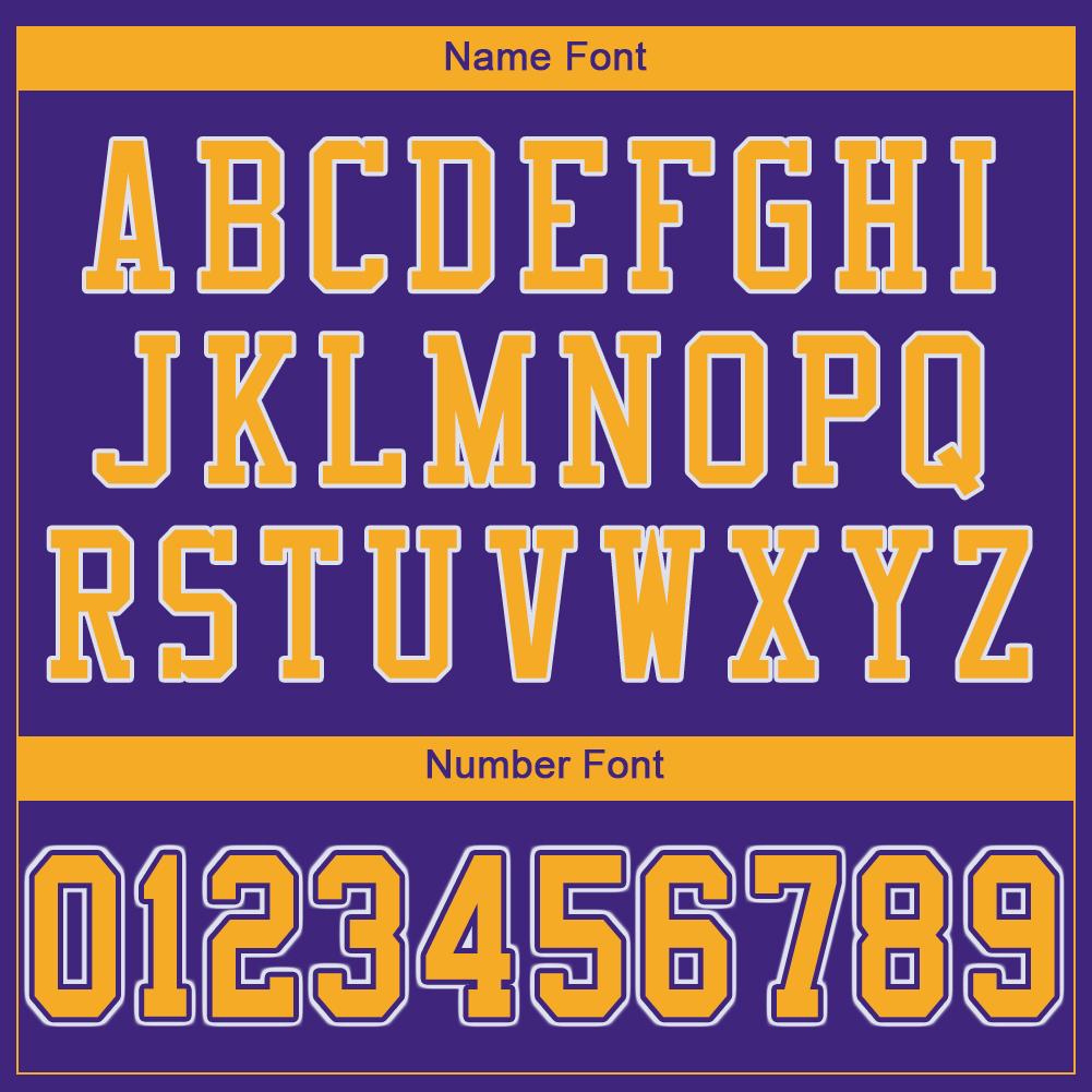 Custom Purple Gold-White Classic Style Mesh Authentic Football Jersey