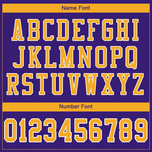 Custom Purple Gold-White Classic Style Mesh Authentic Football Jersey