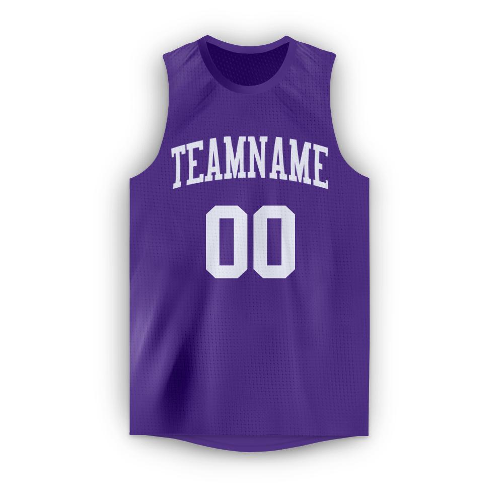 Custom Purple White Classic Tops Sport Game Basketball Jersey