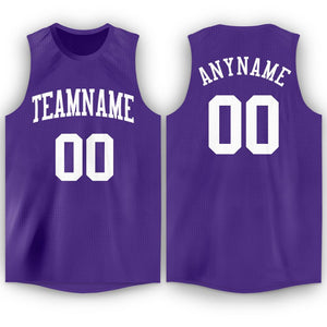 Custom Purple White Classic Tops Sport Game Basketball Jersey