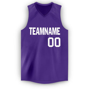 Custom Purple White Classic Tops Tank Top Basketball Jersey