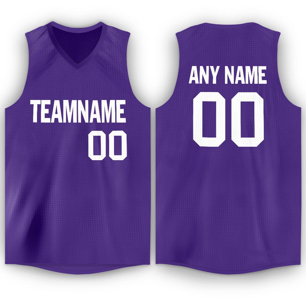 Custom Purple White Classic Tops Tank Top Basketball Jersey