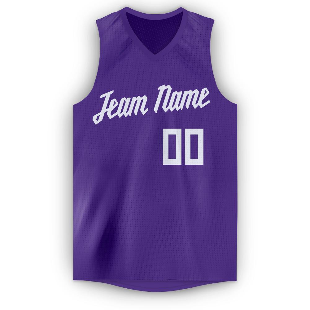 Custom Purple White Classic Tops Men/Boy Athletic Basketball Jersey