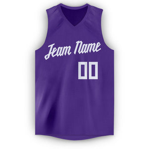 Custom Purple White Classic Tops Men/Boy Athletic Basketball Jersey