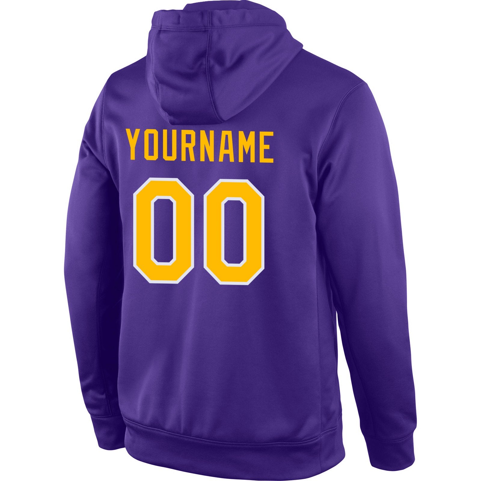 Custom Purple Yellow-White Classic Style Uniform Pullover Fashion Hoodie