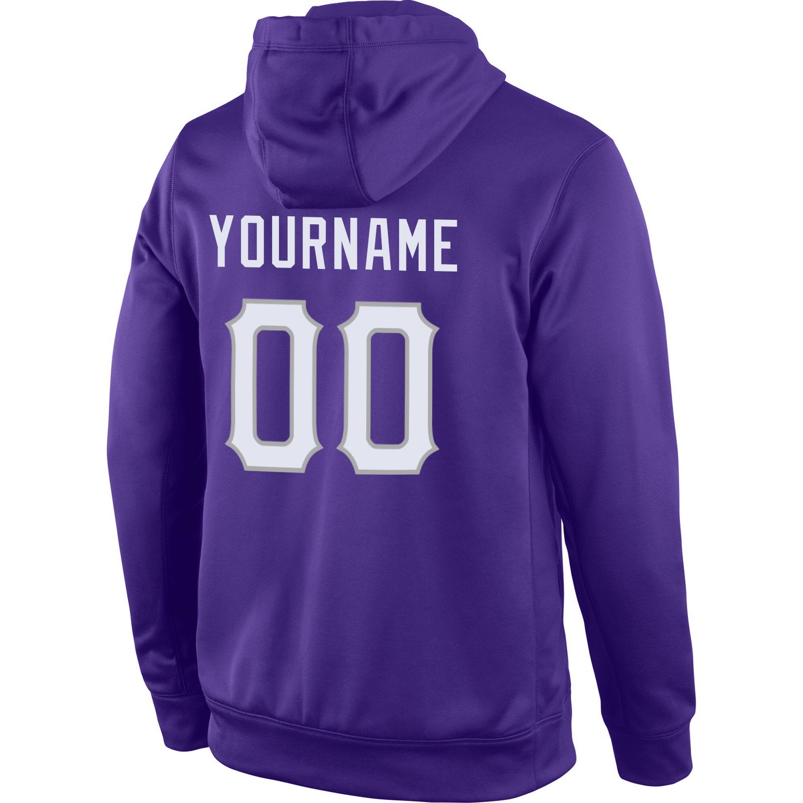 Custom Purple White-Gray Classic Style Uniform Pullover Fashion Hoodie