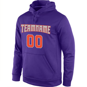 Custom Purple Orange-Gray Classic Style Uniform Pullover Fashion Hoodie