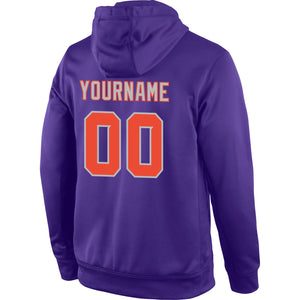 Custom Purple Orange-Gray Classic Style Uniform Pullover Fashion Hoodie