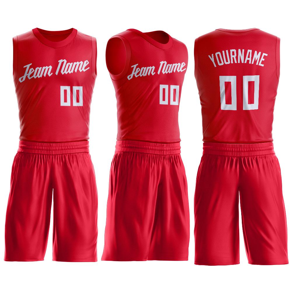 Custom Red White Classic Sets Basketball Jersey