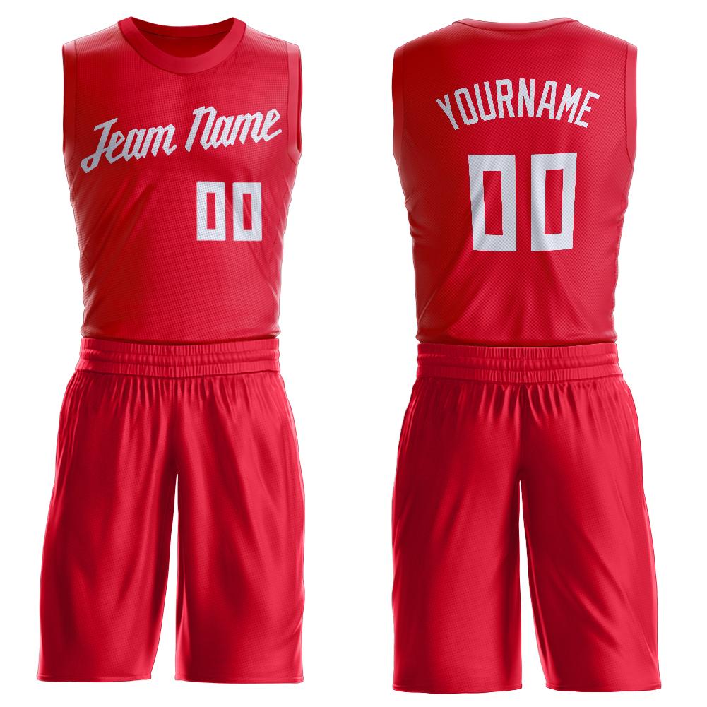 Custom Red White Classic Sets Basketball Jersey