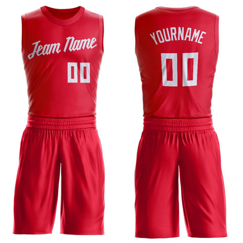 Custom Red White Classic Sets Basketball Jersey