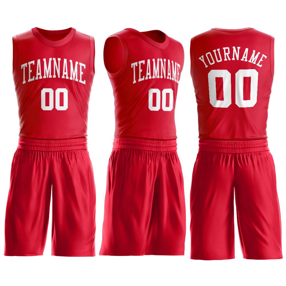 Custom Red White Classic Sets Basketball Jersey