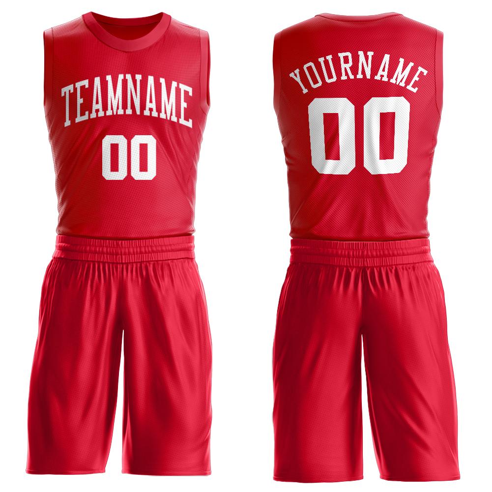 Custom Red White Classic Sets Basketball Jersey