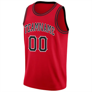 Custom Red Black White Classic Tops Athletic Casual Basketball Jersey