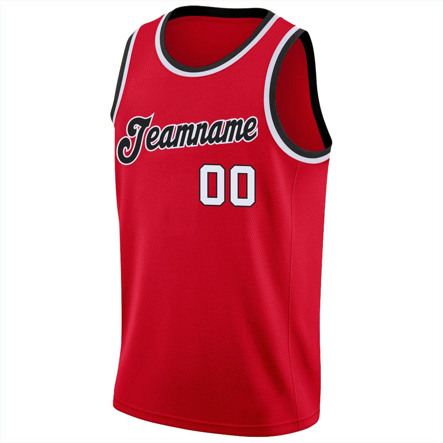 Maillot de basket-ball décontracté, personnalisé, rouge, blanc et noir, hauts classiques athlétiques