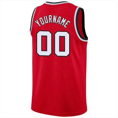 Custom Red White-Black Classic Tops Athletic Casual Basketball Jersey