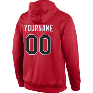 Custom Red Black-White Classic Style Uniform Pullover Fashion Hoodie