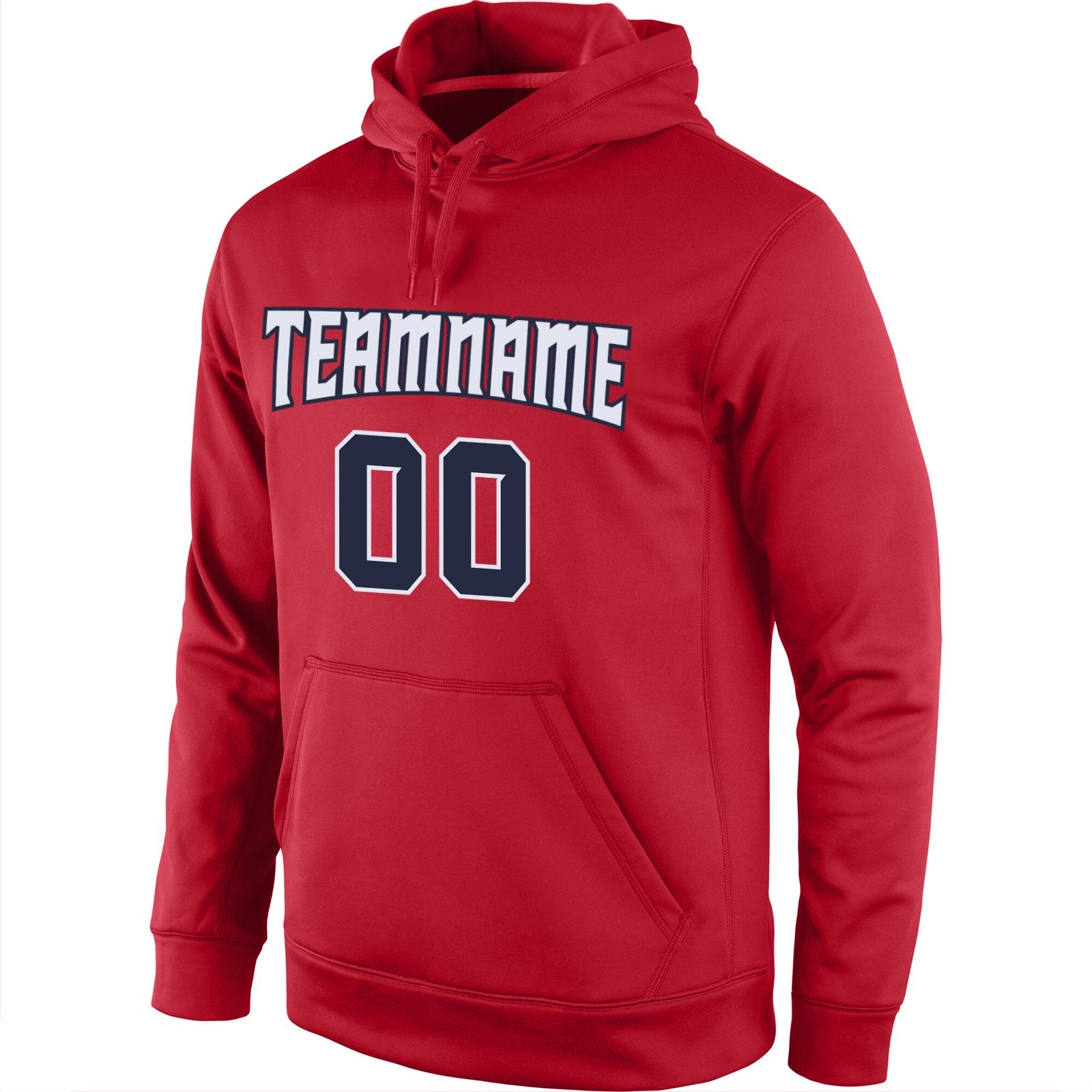 Custom Red Navy-White Classic Style Uniform Pullover Fashion Hoodie