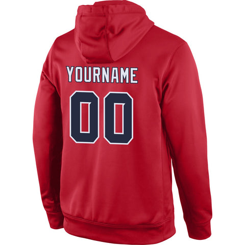 Custom Red Navy-White Classic Style Uniform Pullover Fashion Hoodie