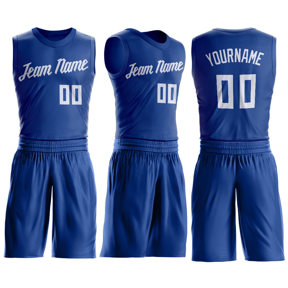 Custom Royal White Classic Sets Basketball Jersey