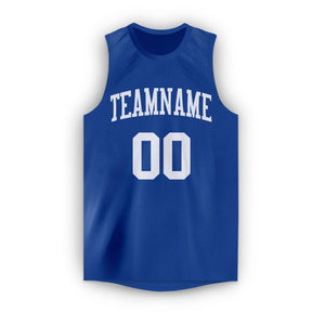 Custom Royal White Classic Tops Tank Top Basketball Jersey