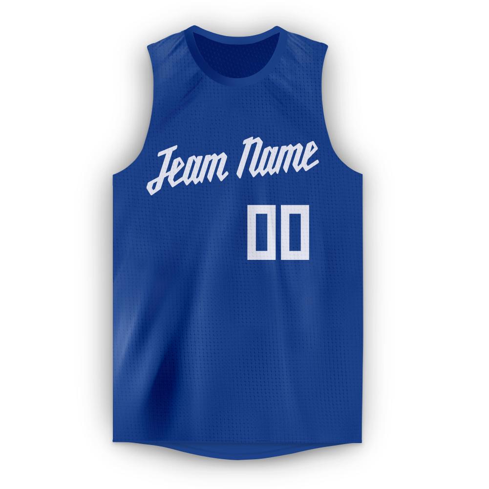 Custom Royal White Classic Tops Tank Top Basketball Jersey