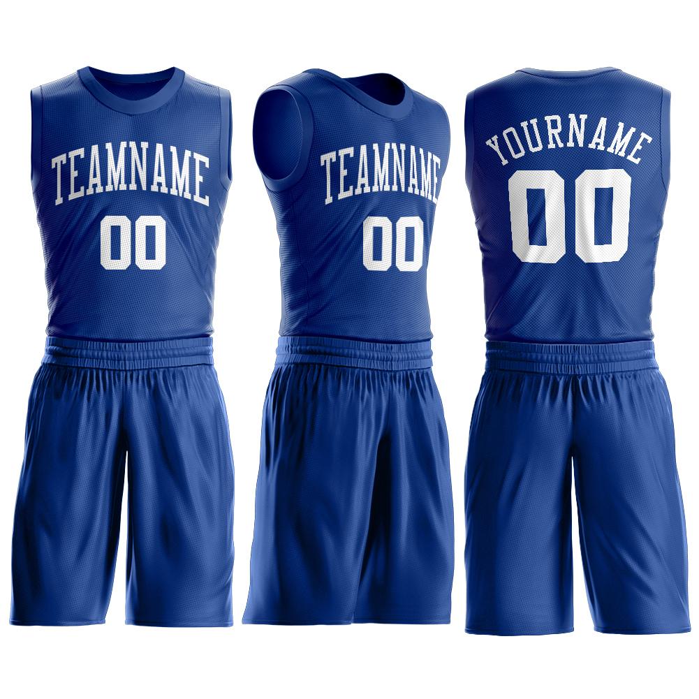 Maillot de basket-ball personnalisé Royal White Classic