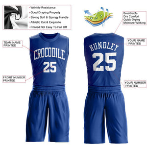 Custom Royal White Classic Sets Basketball Jersey