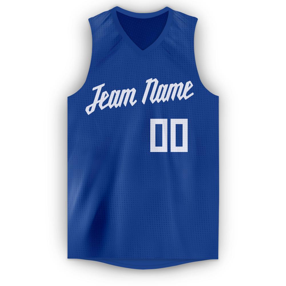 Custom Royal White Classic Tops Sport Game Basketball Jersey