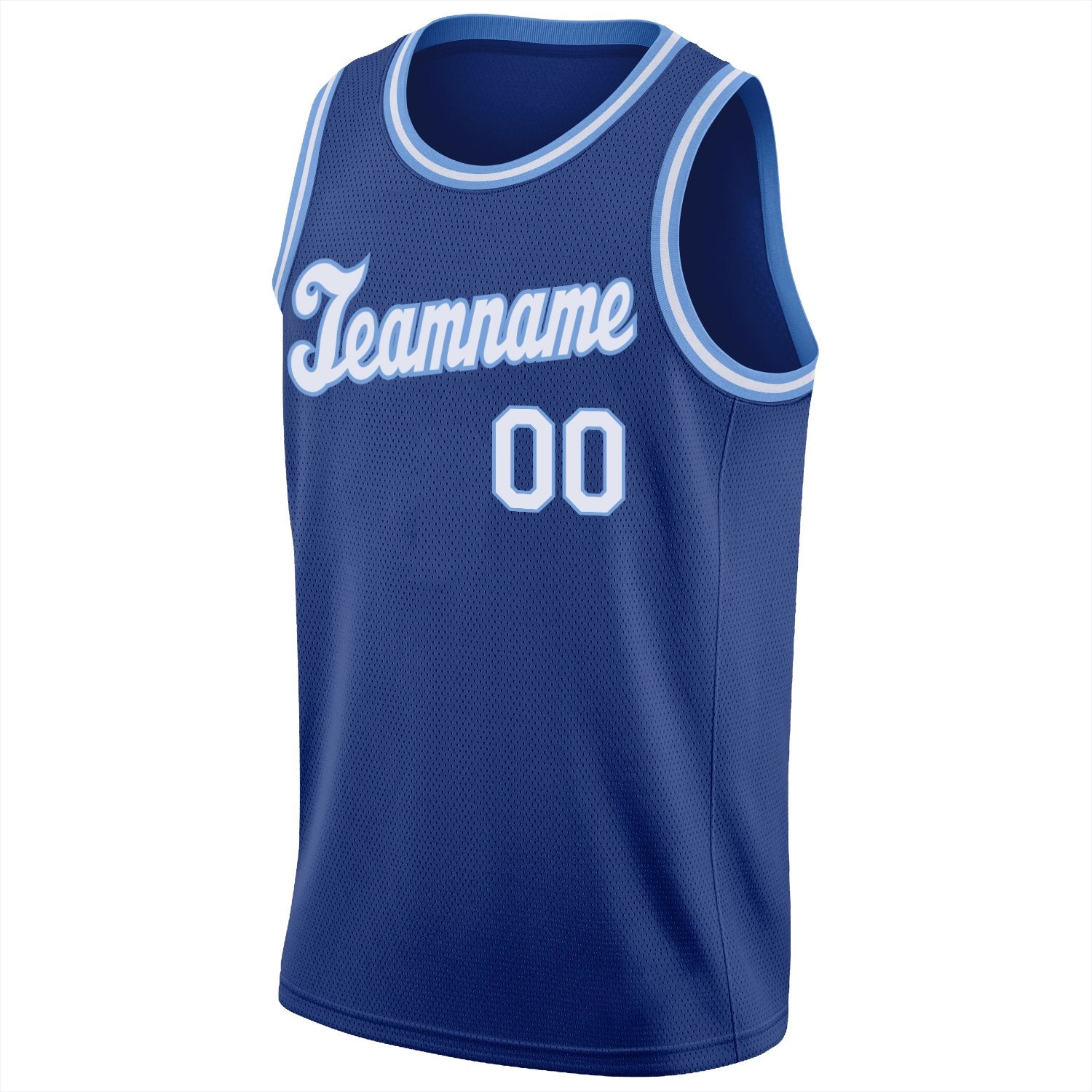 Custom Royal White-Light Blue Classic Tops Athletic Basketball Jersey