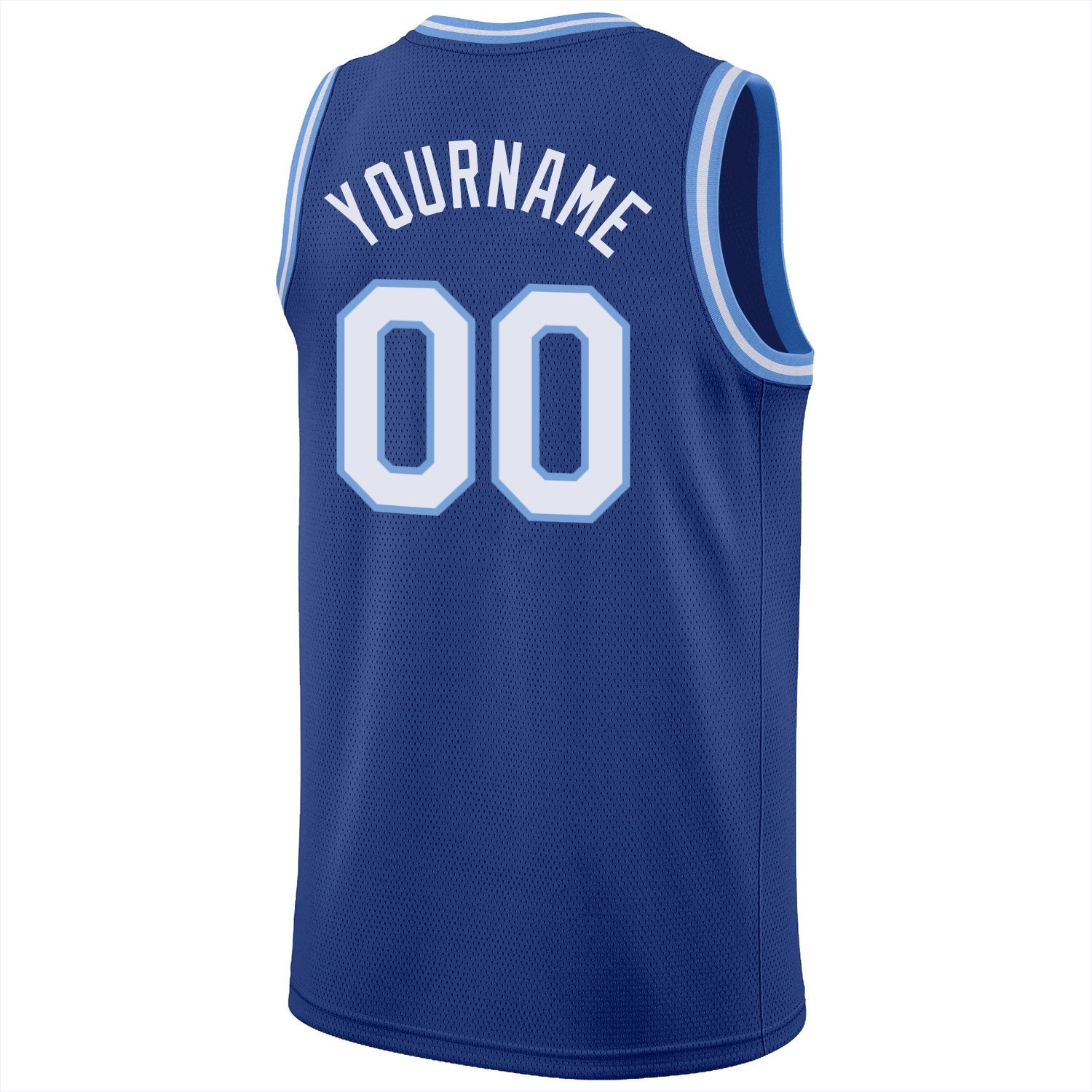 Maillot de basket-ball athlétique personnalisé, blanc-bleu clair, classique, personnalisé