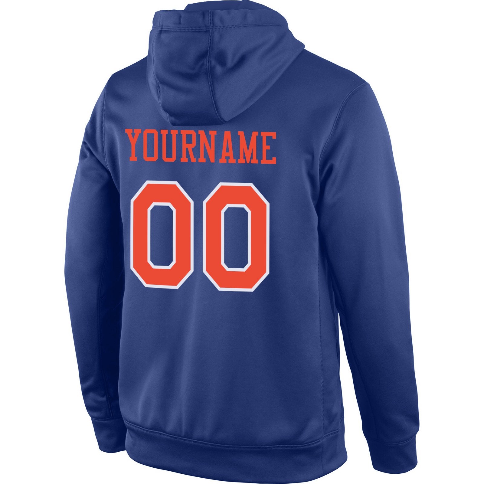 Custom Royal Orange White Classic Style Uniform Pullover Fashion Hoodie