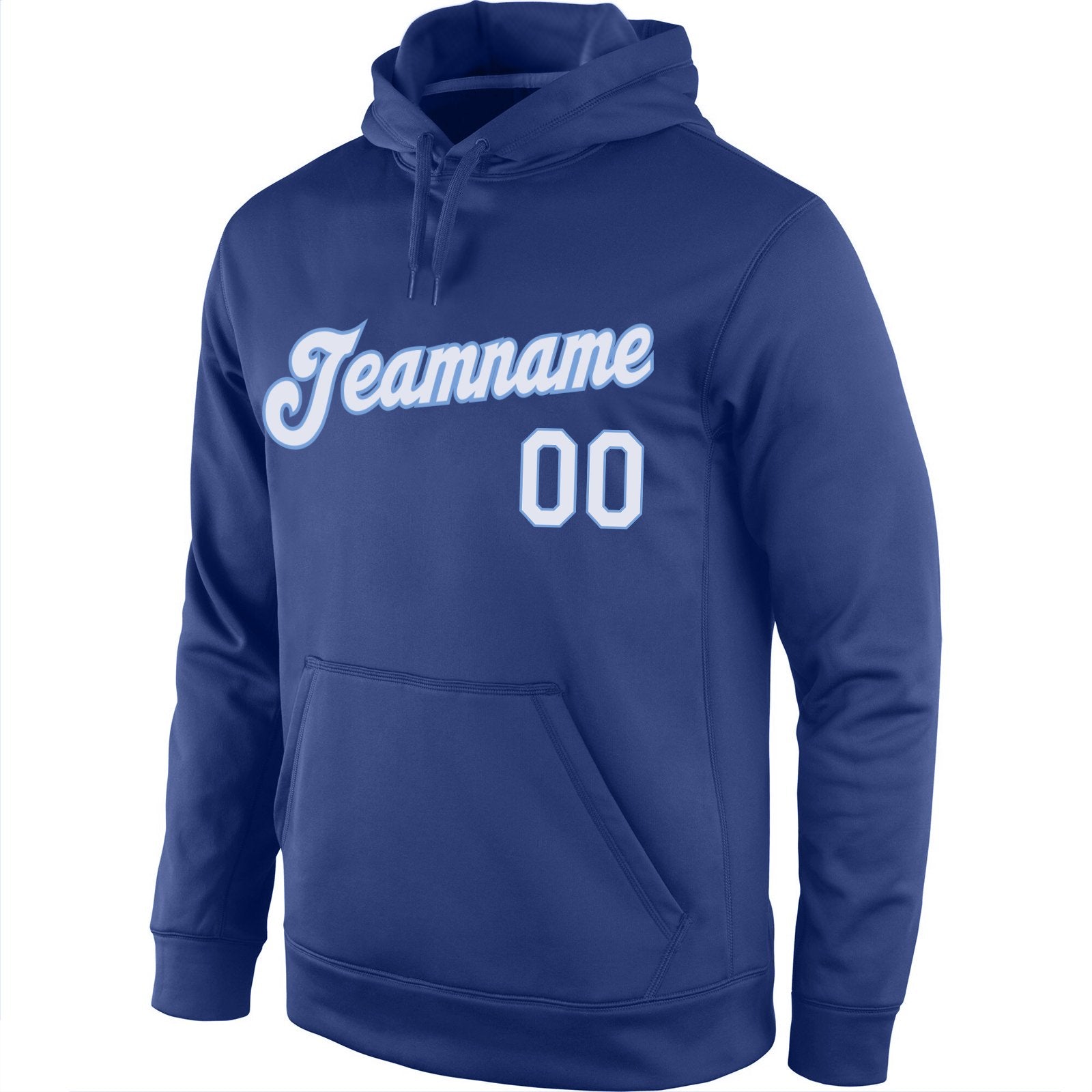 Custom Royal White-Light Blue Classic Style Uniform Pullover Fashion Hoodie