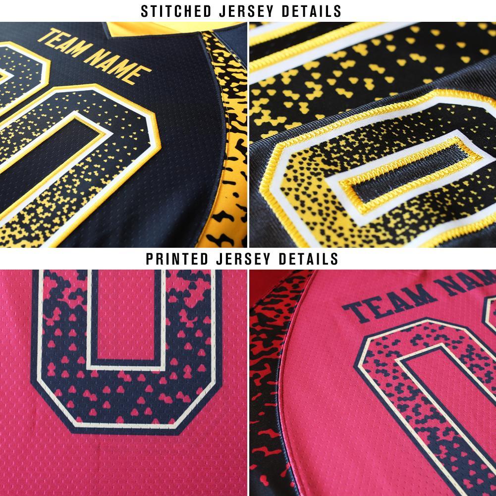 Custom Red Black-Old Gold Drift Fashion Mesh Authentic Football Jersey