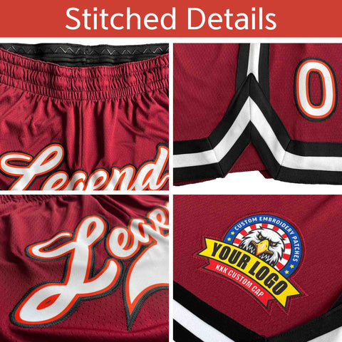 Custom Red Black Personalized Gradient Fashion Basketball Shorts