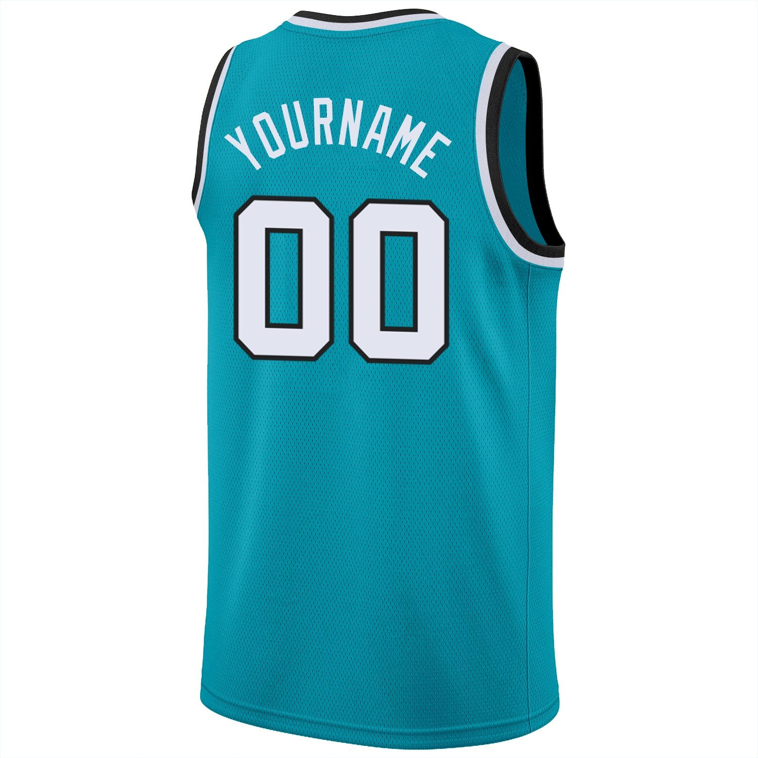 Custom Teal White-Black Classic Tops Fashion Sportwear Basketball Jersey