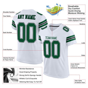 Custom White Gotham Green-Black Classic Style Mesh Authentic Football Jersey