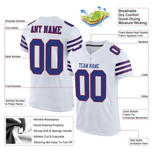 Custom White Royal-Red Classic Style Mesh Authentic Football Jersey